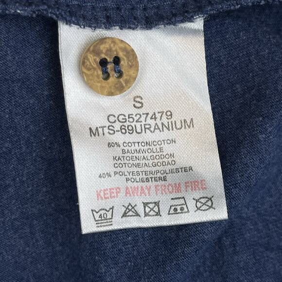 Brave Soul London Mens Small Birds Print Midnight Blue Polo Shirt Preppy Geeky - Picture 7 of 12